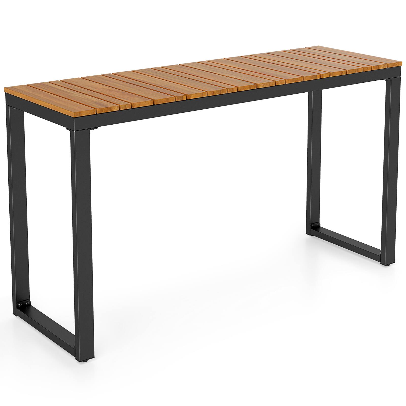 Alt View 9. Costway - Costway Outdoor Console Table with Metal Frame Foot Pads Buffet Bar Storage Organizer - Brown.