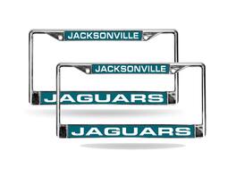 Rico Industries - Jacksonville Football Jaguars Chrome Metal Laser Cut License Plate Frame - Set of 2 Frames - Multi