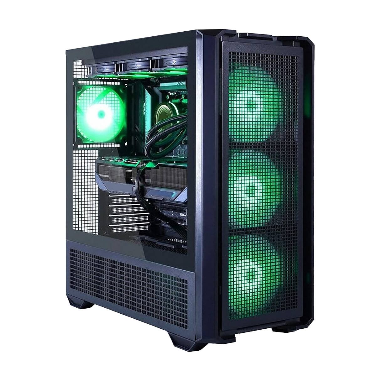 Left. Skytech Gaming - Skytech EDGE - AMD Ryzen 7 7700X, 9070XT, 16GB 6000 MHz DDR5 RAM, 850W GOLD A3 PSU - Black.