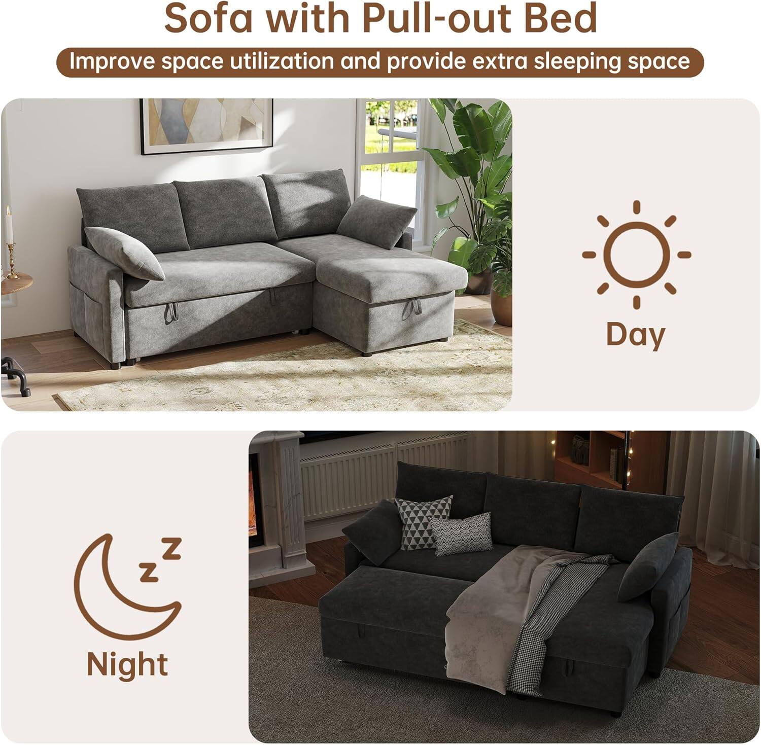 Sofa with Pull-out Bed

Improve space utilization and provide extra sleeping space

Day

Night