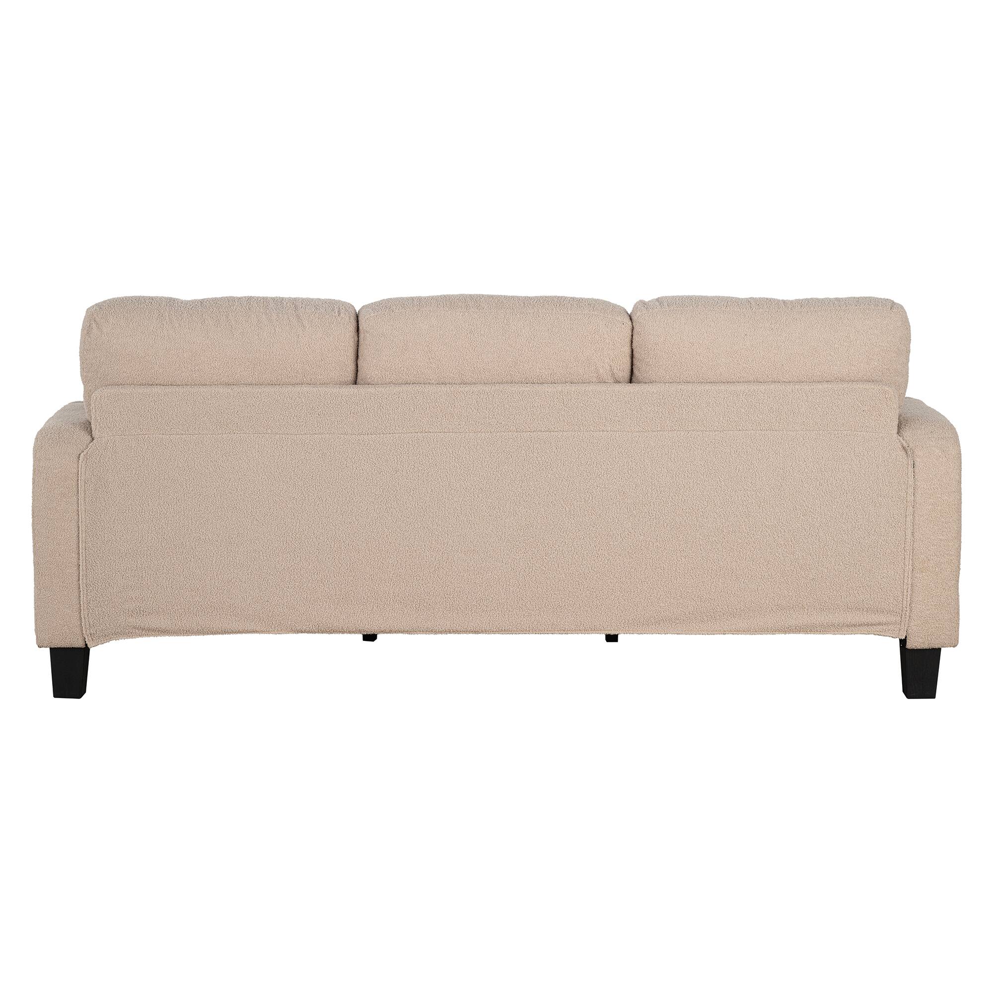 Alt View 1. Vaczon - 3-Seater Reclining Sofa with USB Port and Dual Cup Holders, Comfortable Fabric Couch for Living Room and Home Theater - Beige.