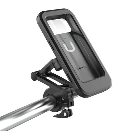 Front. Stock Preferred - Waterproof Motorcycle & Bicycle Phone Mount - Black.