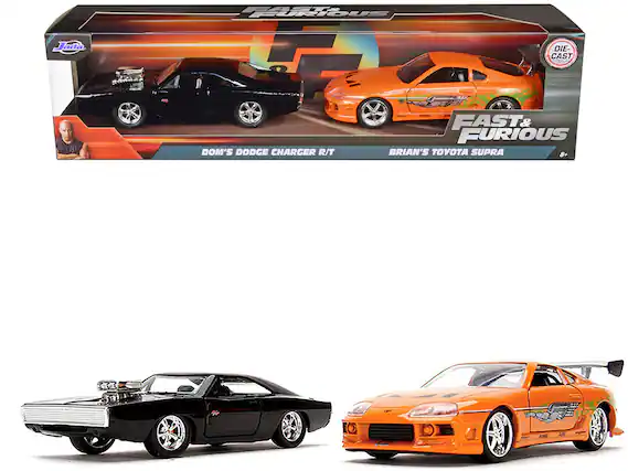Jada
FAST & FURIOUS
DIE-CAST
DOM'S DODGE CHARGER R/T
BRIAN'S TOYOTA SUPRA
8+
