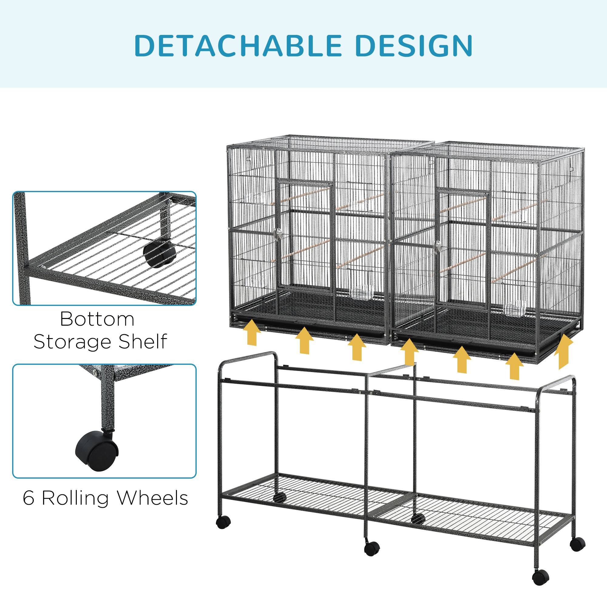 DETACHABLE DESIGN

Bottom Storage Shelf

6 Rolling Wheels
