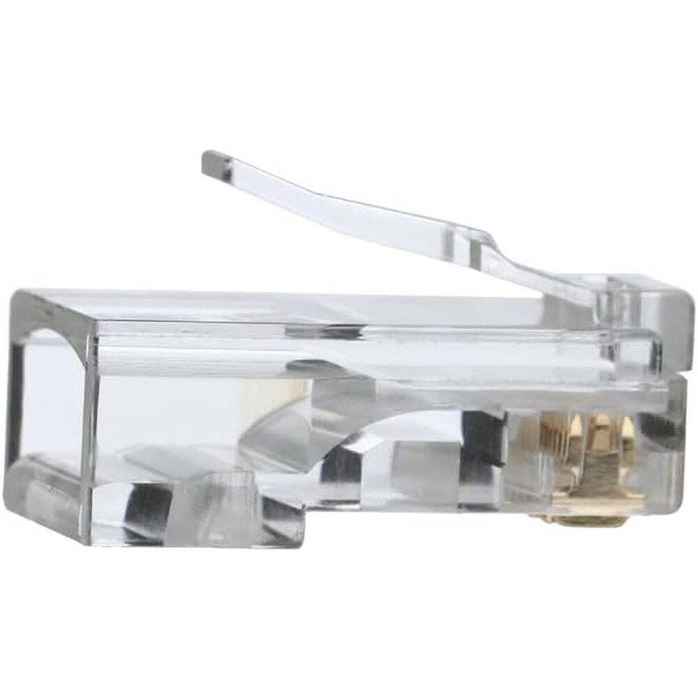 Left. ACJPR - Cat6 RJ45 Modular Connectors, 3-Prong, 25-Pack.