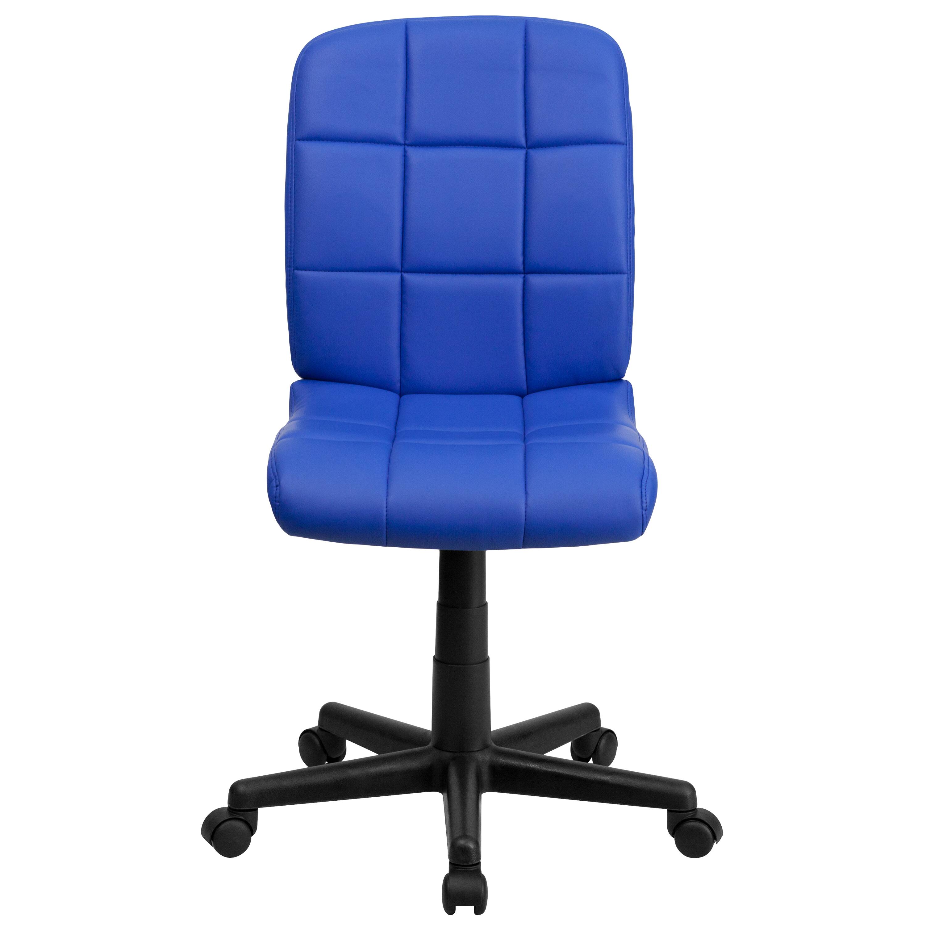 Alt View 7. Emma + Oliver - Mid-Back Quilted Vinyl Swivel Task Office Chair - Blue.