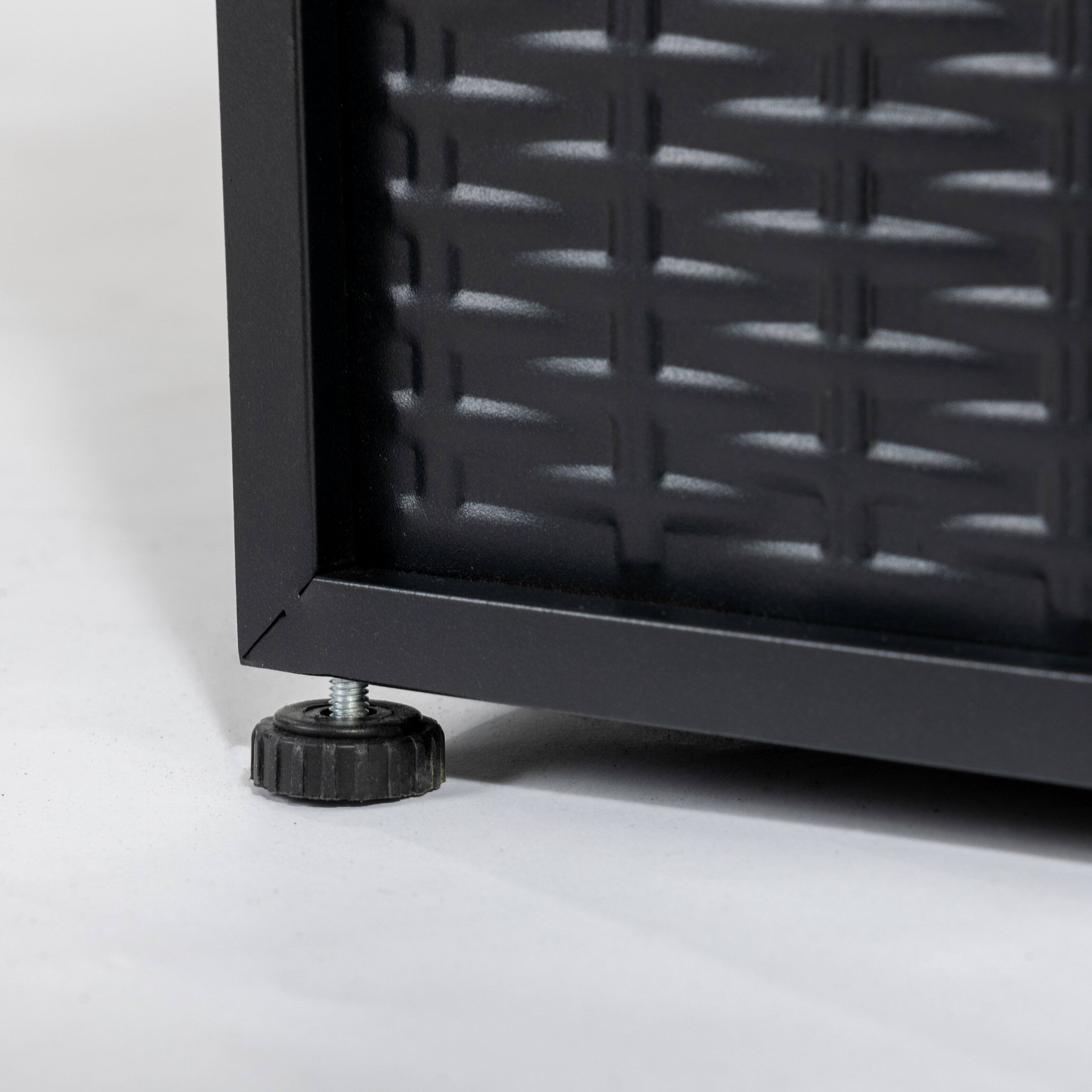 Alt View 7. Mondawe - Imitation Woven Rattan Surface Propane Tank Cover Table - Black.