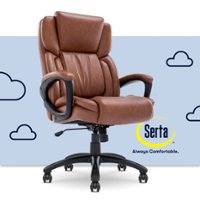 Serta - Garret Bonded Leather Executive Office Chair with Premium Cushioning - Cognac - Front_Zoom