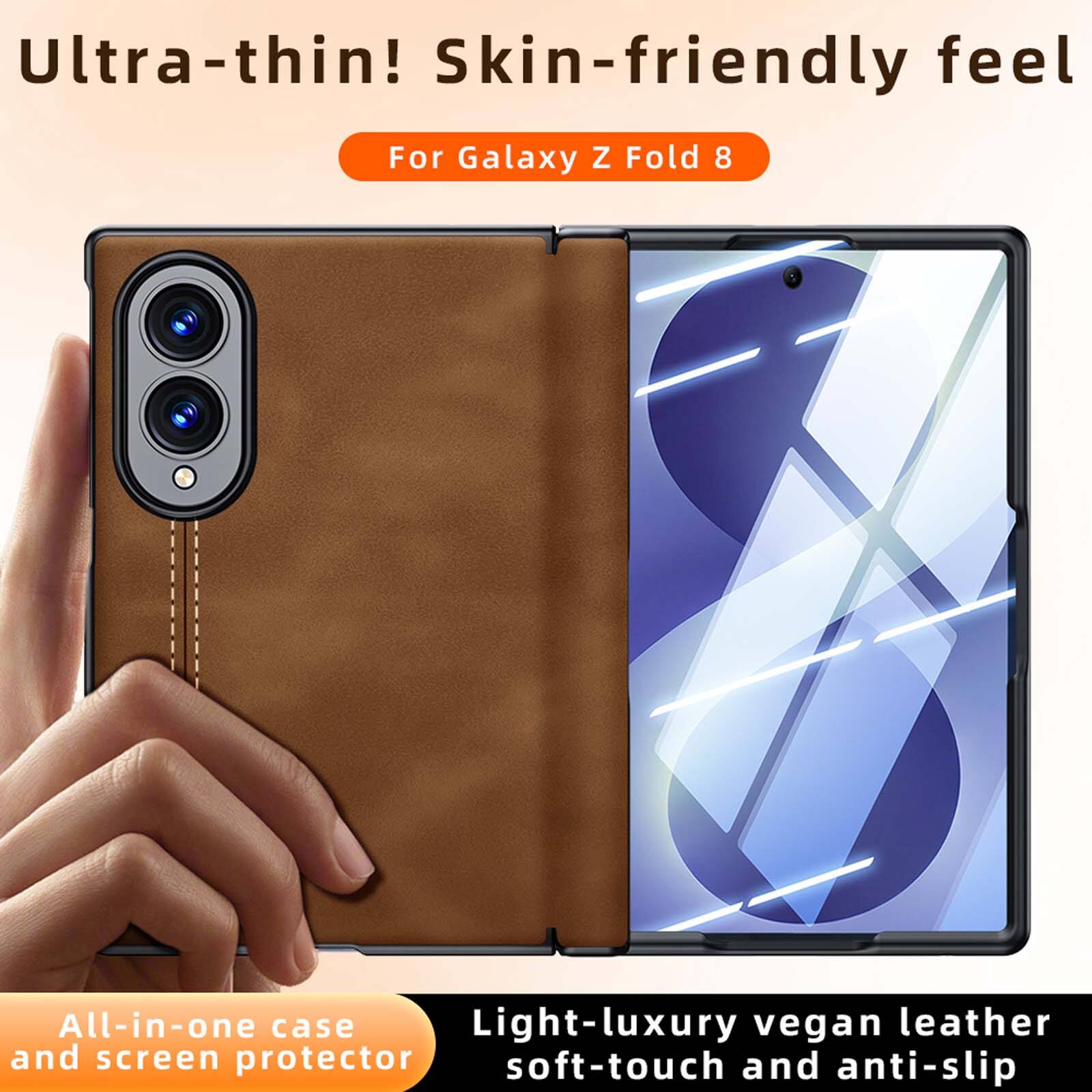 Ultra-thin! Skin-friendly feel  
For Galaxy Z Fold 8  

All-in-one case and screen protector  
Light-luxury vegan leather soft-touch and anti-slip