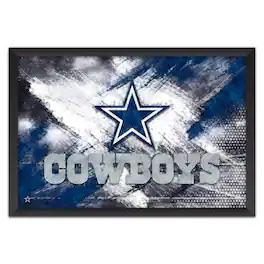 Sporticulture - Dallas Cowboys 14" x 20" Brush Stroke Logo Framed Art Print - Multicolor