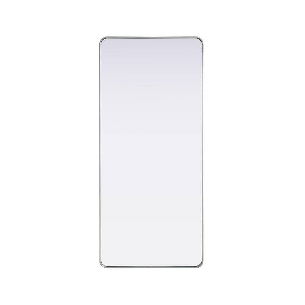 Alt View 8. Elegant Decor - Contour Metal Rectangle Mirror 32x72 in Silver - Silver.
