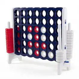 Costway - Jumbo 4-to-Score 4 in A Row Board Game Set Outdoor Indoor Kids Adults Family Fun - White + Navy
