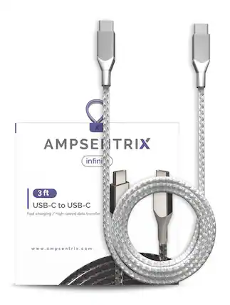 X AMPSEnTRIX infini
3 ft USB-C to USB-C
Fast charging / high-speed data transfer
www.ampsentrix.com