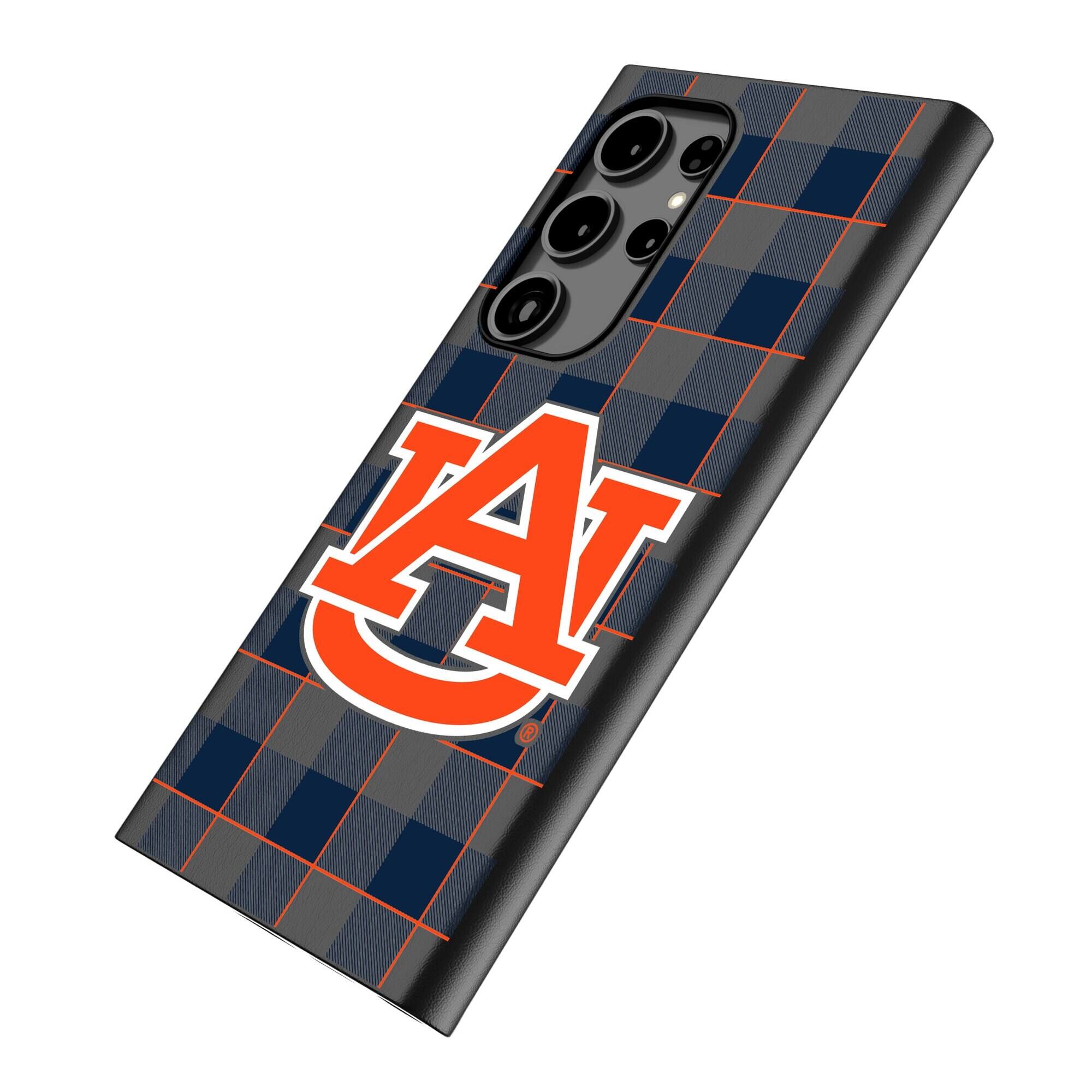 Alt View 1. Keyscaper - Auburn Tigers Plaid Galaxy Magnetic Bump Case - S24 - Black.