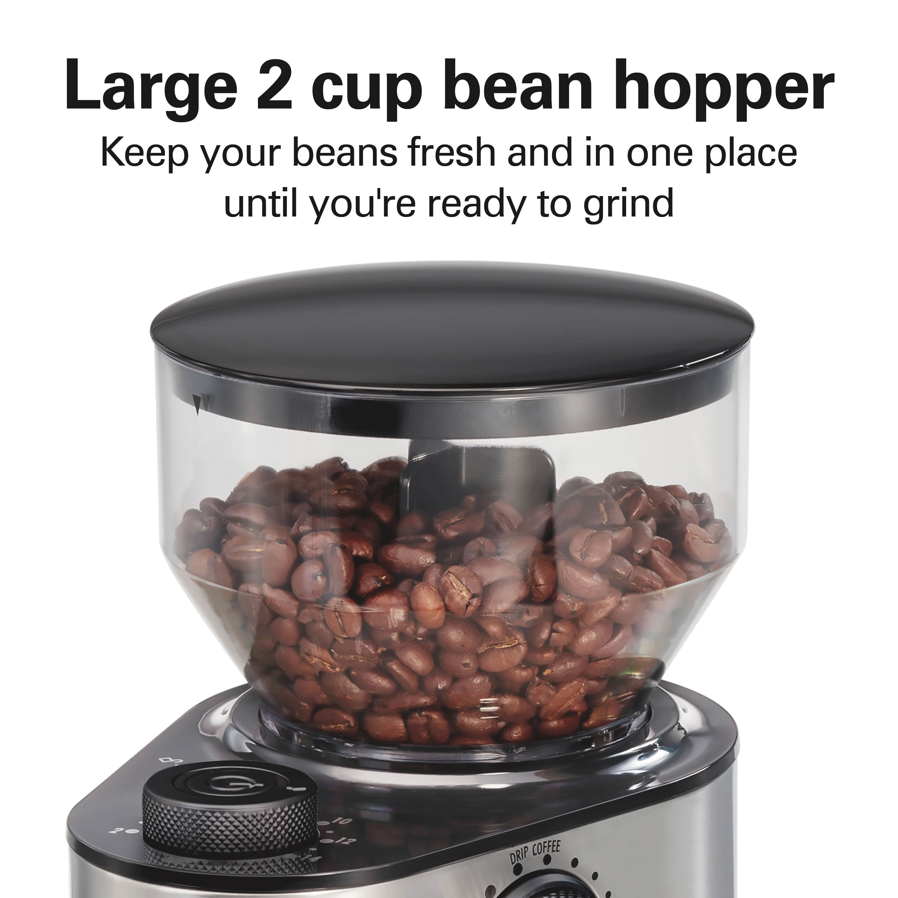 Large 2 cup bean hopper
Keep your beans fresh and in one place until you're ready to grind