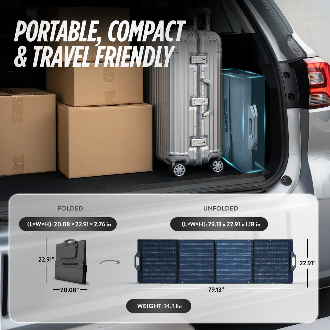 PORTABLE, COMPACT & TRAVEL FRIENDLY

FOLDED  
(LxWxH): 20.08 x 22.91 x 2.76 in  
22.91"  
20.08"

UNFOLDED  
(LxWxH): 79.13 x 22.91 x 1.18 in  
79.13"  
22.91"

WEIGHT: 14.3 lbs