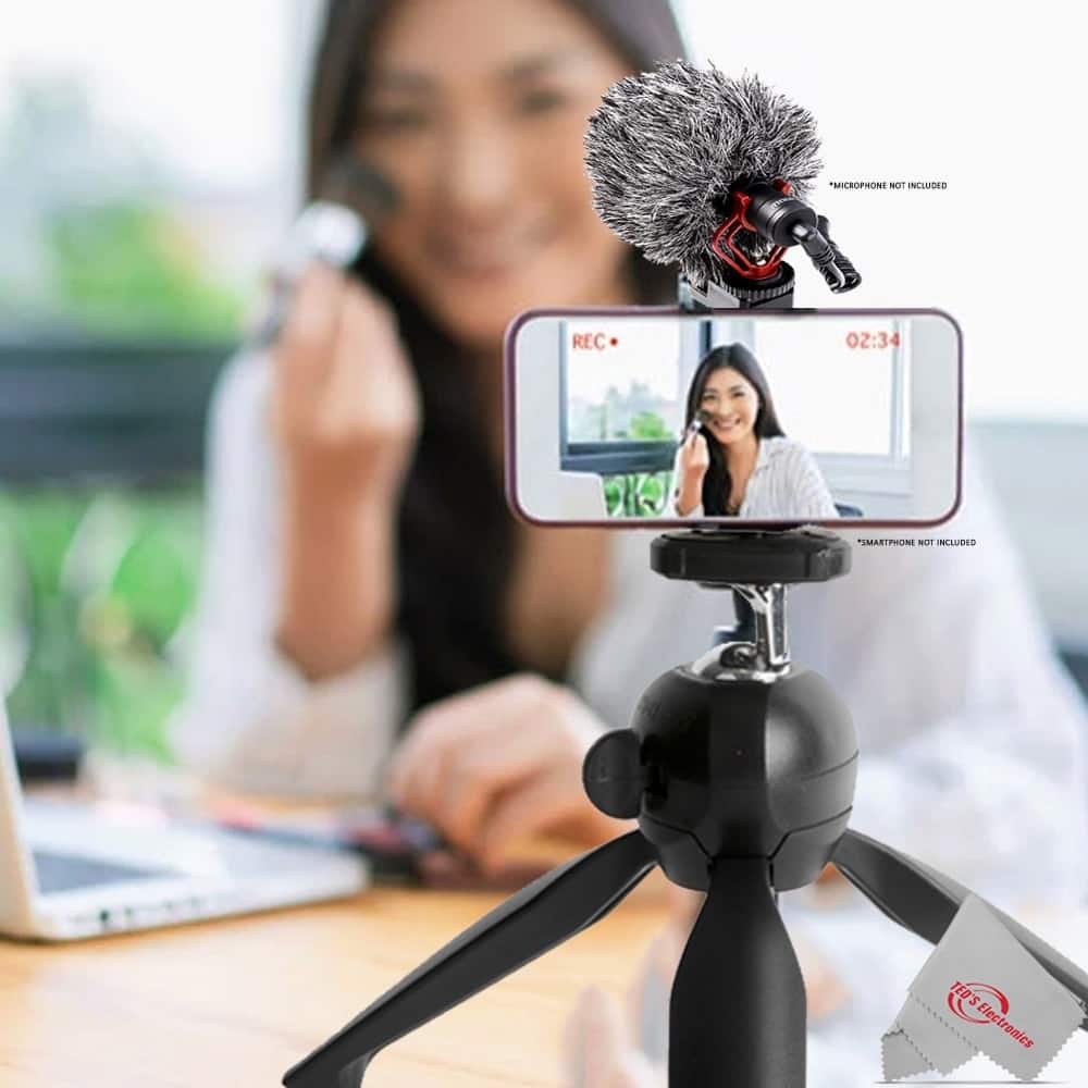 Vivitar - TR-124 Tripod w/ Phone Adapter - Black