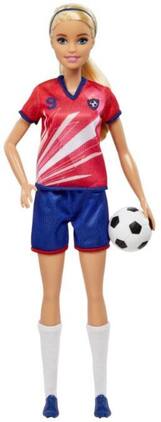 Mattel - Barbie I Can Be Soccer Player, Blonde, Red & Blue Uniform - Collectibles - Multicolor
