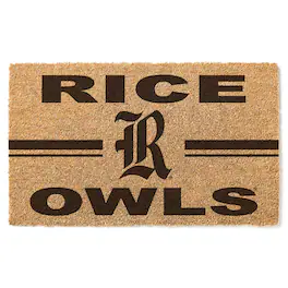 Jardine - Rice Owls 18'' x 34'' Team Logo Doormat - Brown
