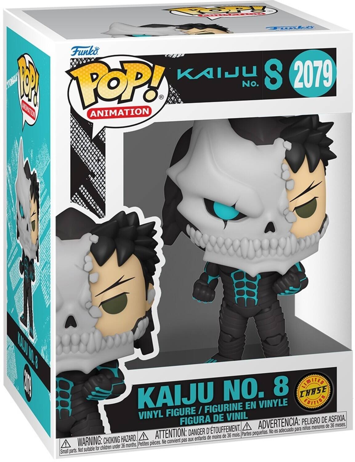 Sure, here is the corrected and grouped text from the image:

---

**Funko POP! Animation**

**KAIJU NO. 8**

**VINYL FIGURE / FIGURINE EN VINYLE / FIGURA DE VINIL**

**LIMITED EDITION CHASE**

**WARNING: CHOKING HAZARD. Small parts. Not suitable for children under 36 months.**

**ADVERTENCIA: PELIGRO DE ASFIXIA. No es adecuado para niños menores de 36 meses.**

**ATTENTION: DANGER D'ÉTOUFFEMENT. Petites pièces. Ne convient pas aux enfants de moins de 36 mois.**

**KAIJU S 2079**

**Funko**

**Funko POP!**

**ANIMATION**

**KAIJU NO. 8**

**VINYL FIGURE / FIGURINE EN VINYLE / FIGURA DE VINIL**

**LIMITED EDITION CHASE**

**WARNING: CHOKING HAZARD. Small parts. Not suitable for children under 36 months.**

**ADVERTENCIA: PELIGRO DE ASFIXIA. No es adecuado
