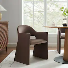 Front. Modway - Talia Dining Armchair - Chocolate Brown.