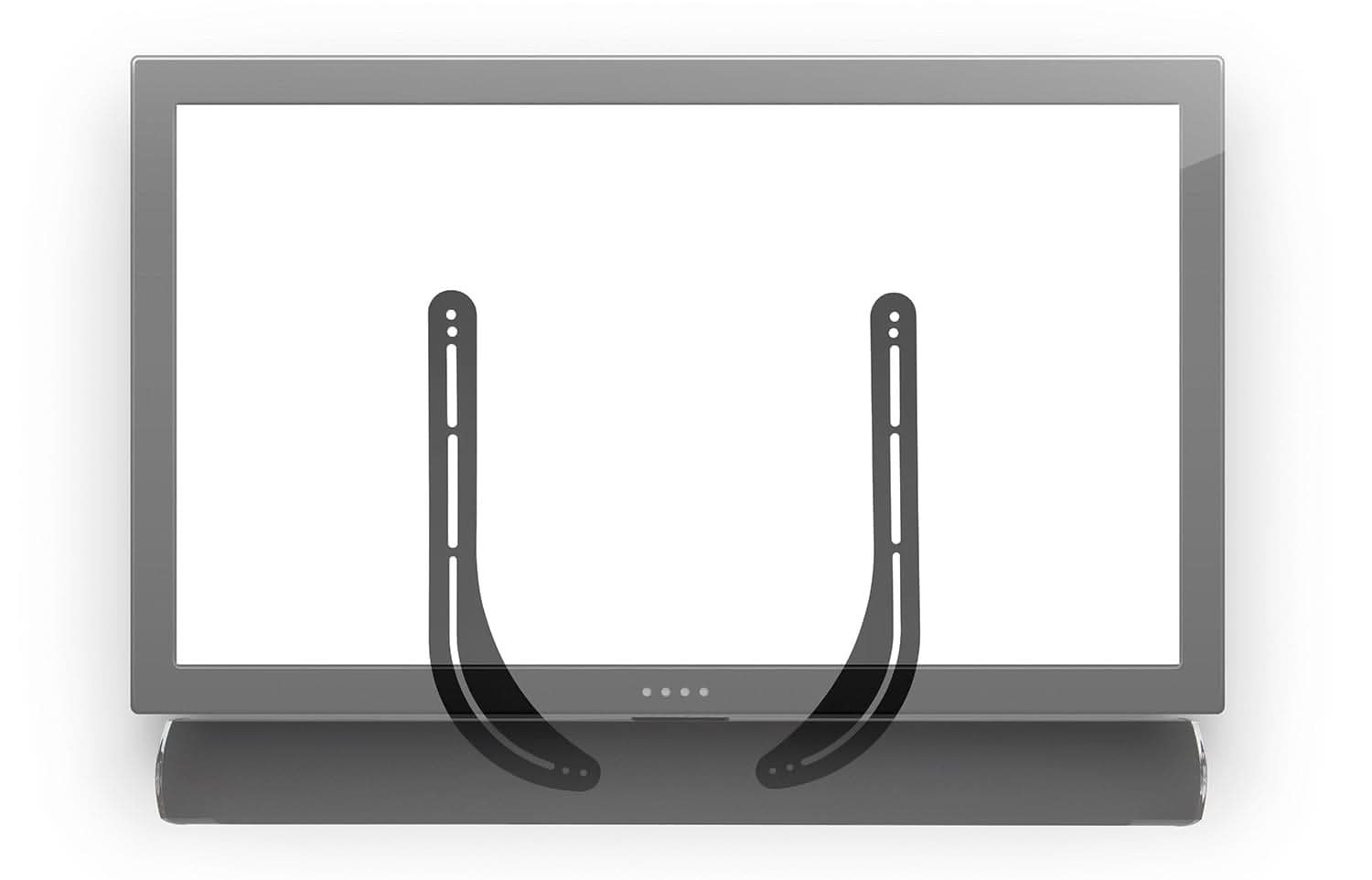 Left. Mount-It! - Universal Sound Bar Mount for Most TVs with VESA Compatibility and Heavy‑Duty Steel Bracket - Black.