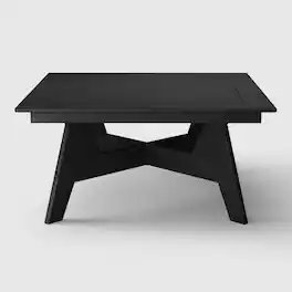 WestinTrends - Avalon Modern Low Outdoor Patio Square HDPE Coffee Table - Black