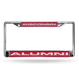 Rico Industries - Wisconsin Badgers Alumni Chrome Metal Laser Cut License Plate Frame - Multi
