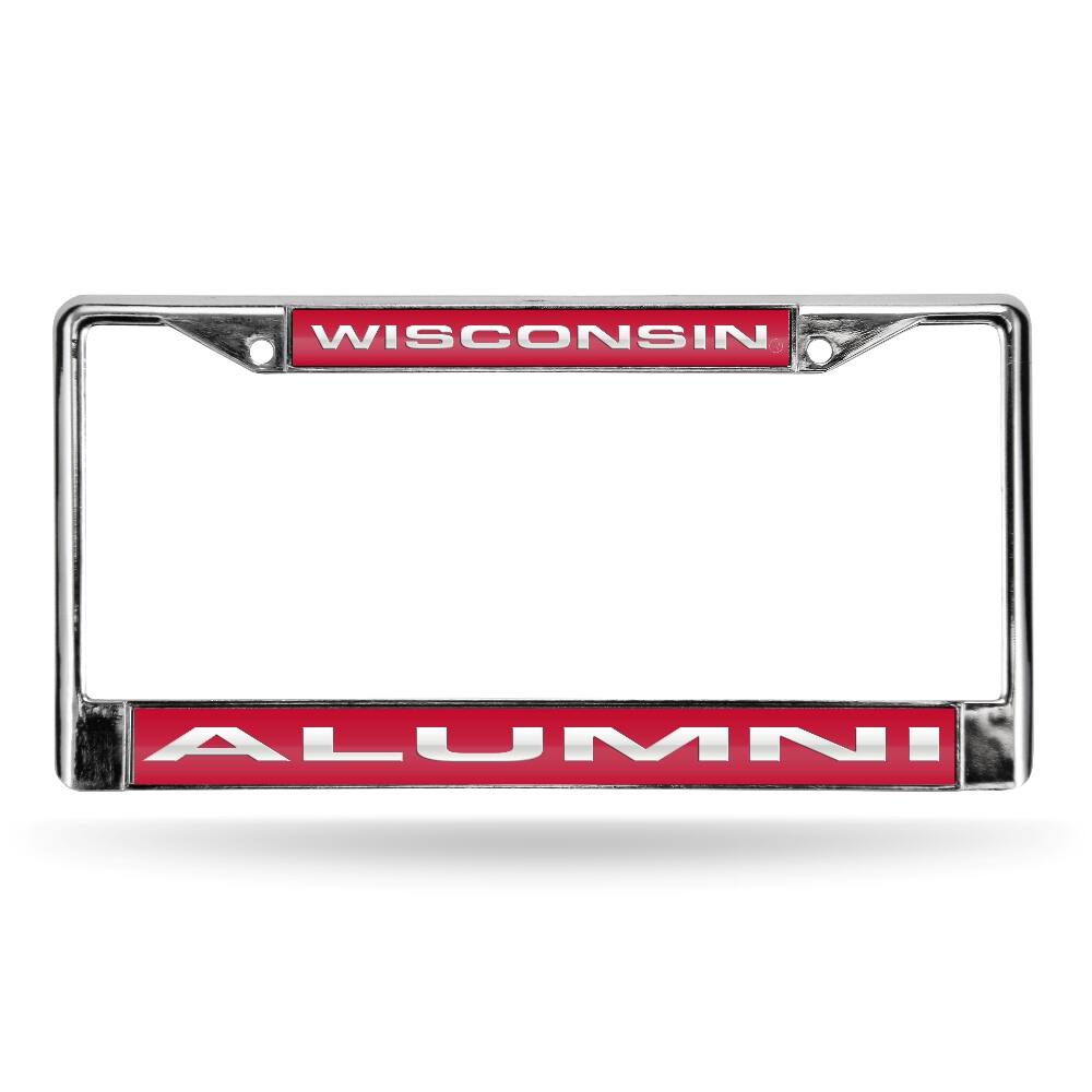 Wisconsin Badgers Alumni Chrome Metal Laser Cut License Plate Frame