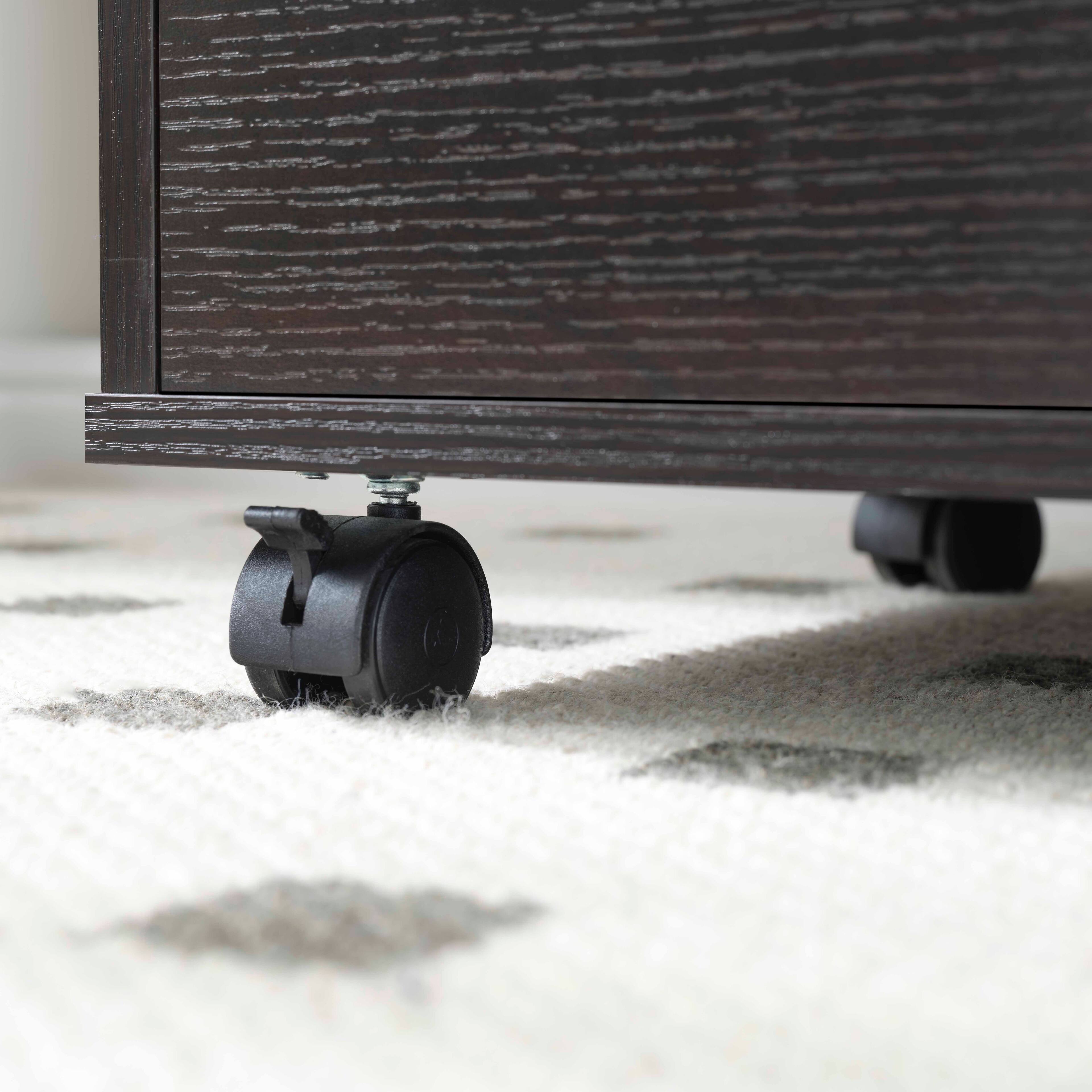 Alt View 2. APRILSOUL - Home Office Desk Modesty Panel Detached File Cabinet Locking Wheels Red Cocoa - Brown.