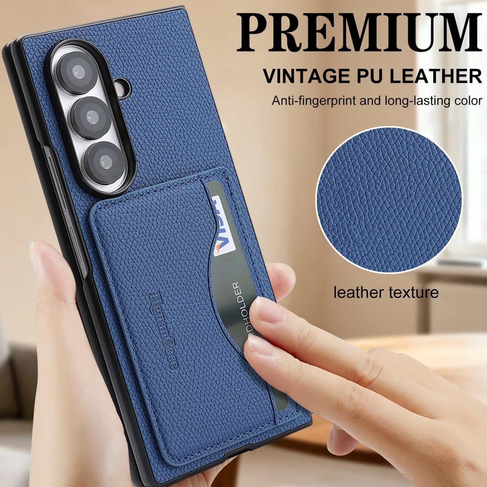 PREMIUM VINTAGE PU LEATHER  
Anti-fingerprint and long-lasting color  
leather texture