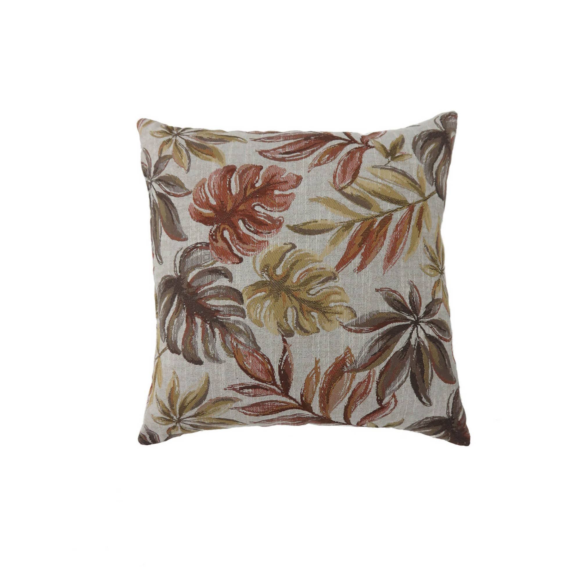 Manhattan Lane - Contemporary Style Leaf Designed Set of 2 Throw Pillows - Red