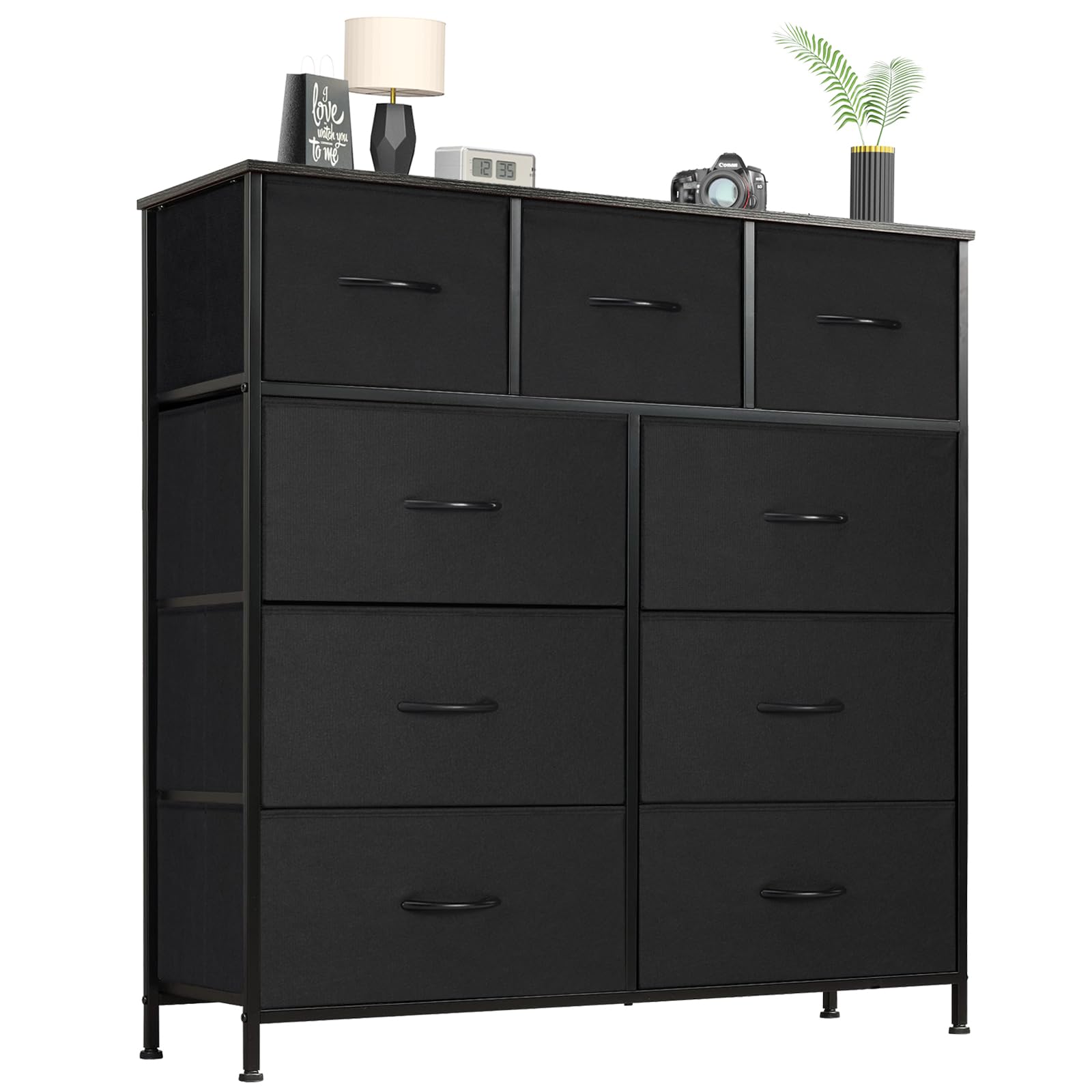 Black 11.8"D x 39.4"W x 39.4"H (9 Drawers)