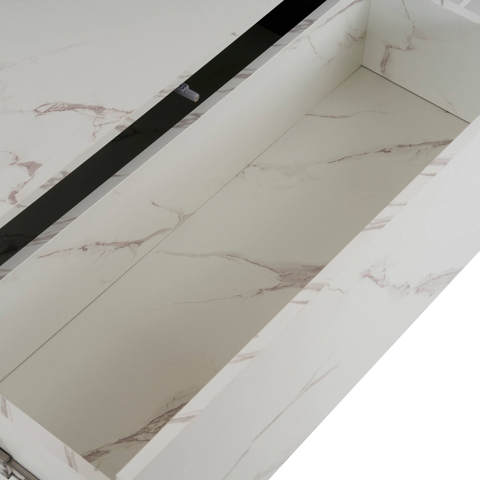 Alt View 7. Bestier - Rectangular Sliding Top Coffee Table with 2 Drawers and Hidden Storage Compartments for Living Room 47.2 Inch - White.