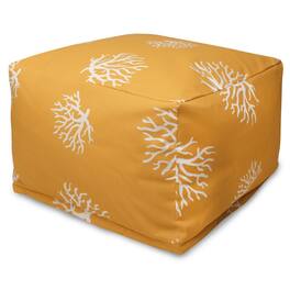 Majestic Home - Ottoman Pouf Coral - Yellow