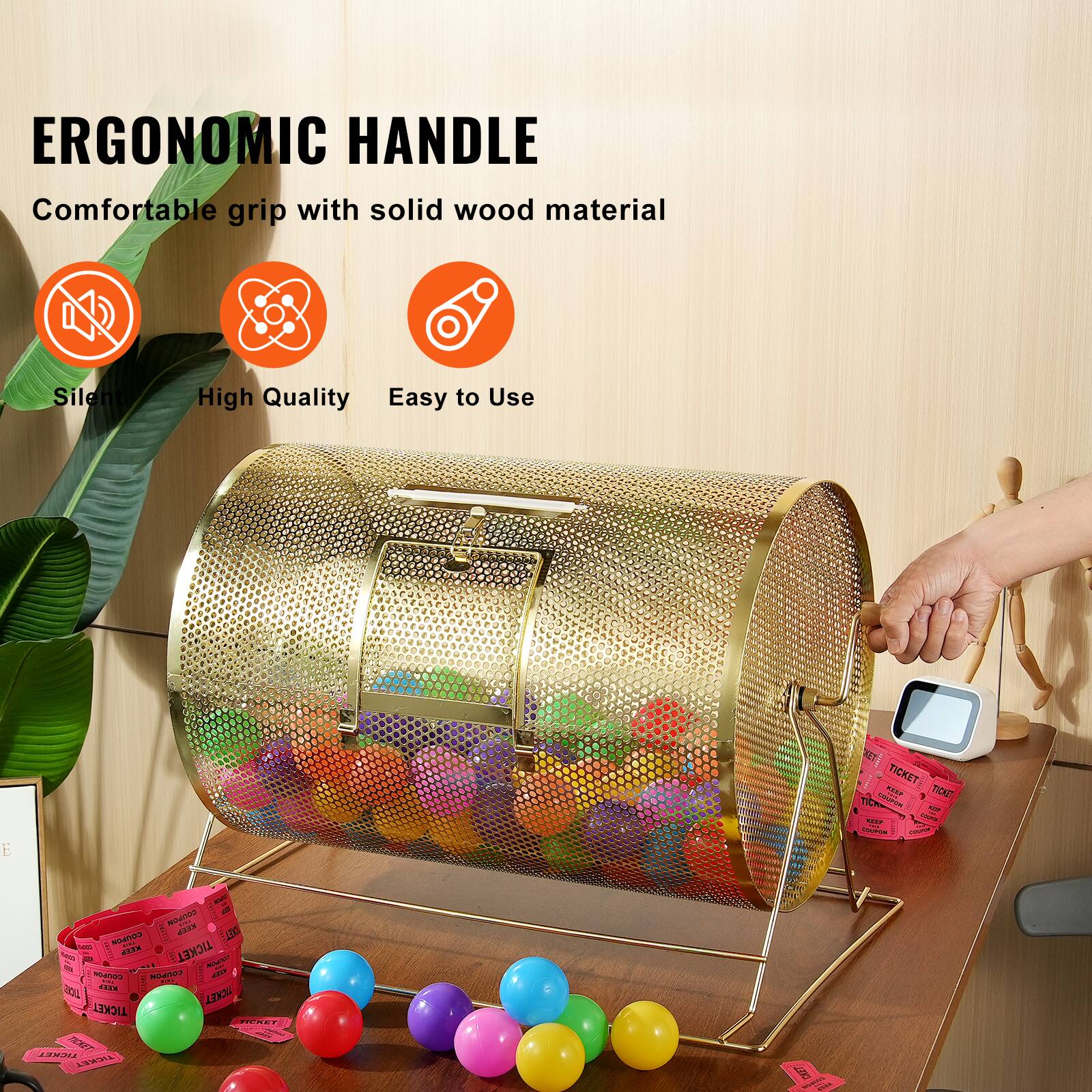 ERGONOMIC HANDLE  
Comfortable grip with solid wood material  
Silent  
High Quality  
Easy to Use