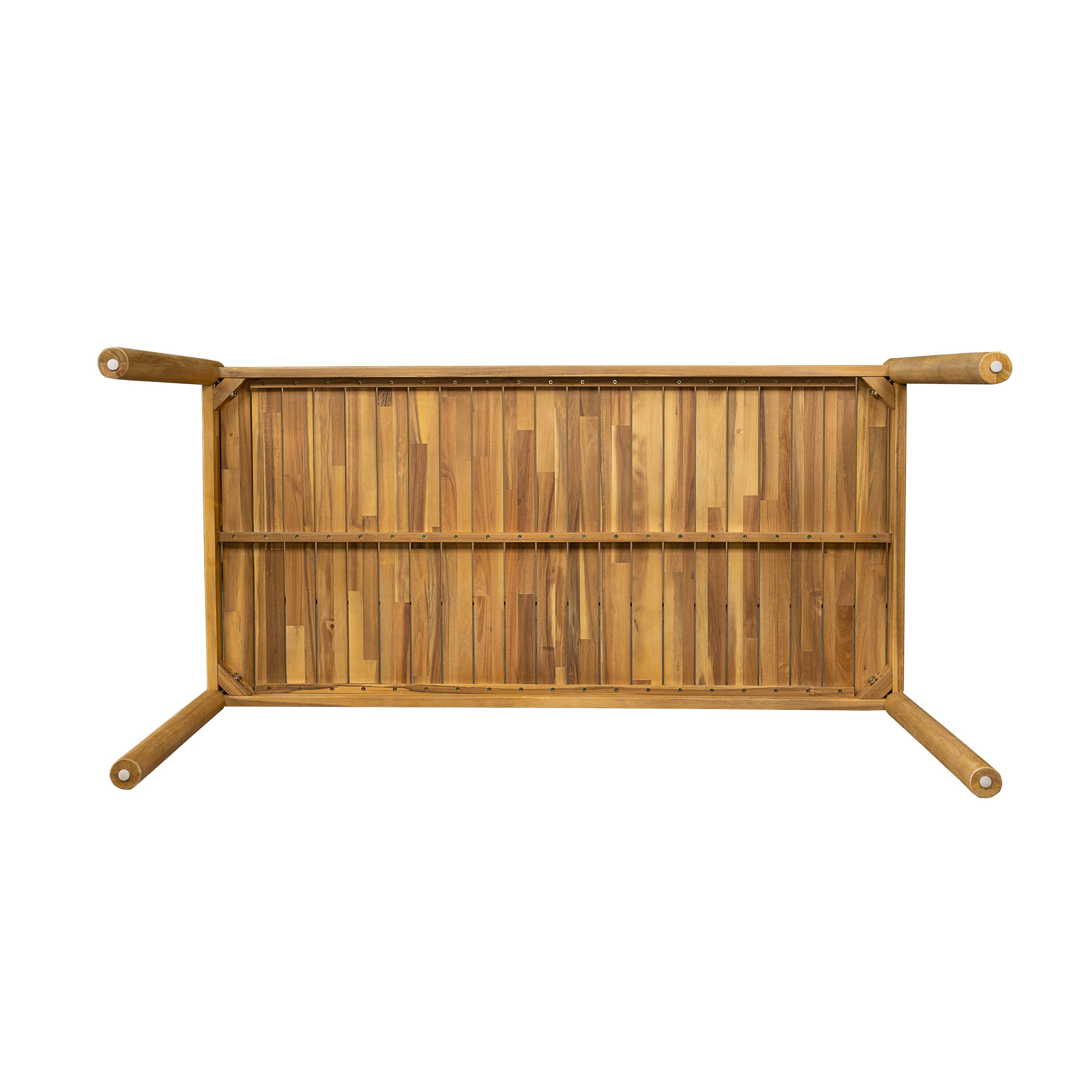 Alt View 6. Mondawe - 55"L Acacia Wood Dining Table - Light Teak.