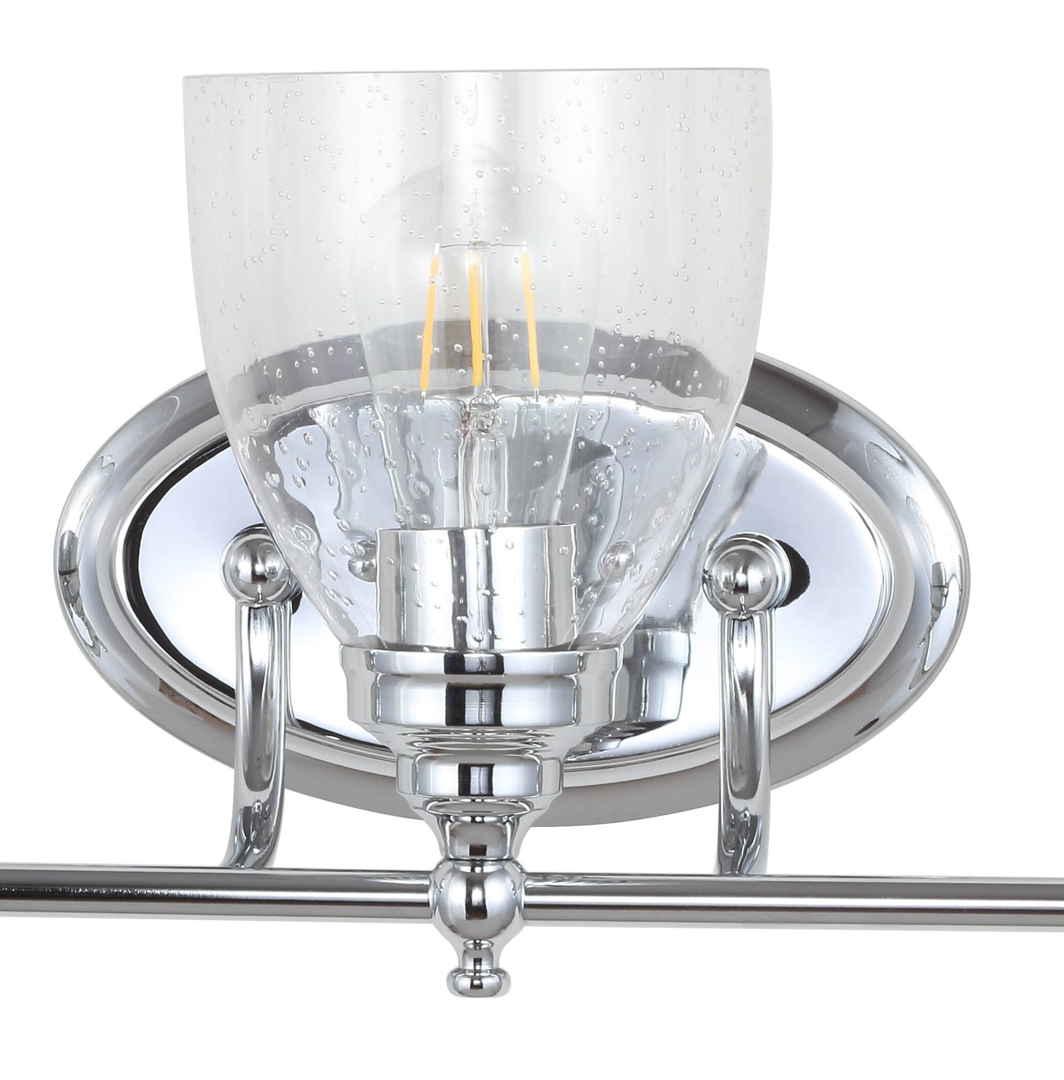 Alt View 5. Jonathan Y - Marais 22.5" 3-Light Metal/Glass LED Vanity, Chrome - Chrome.