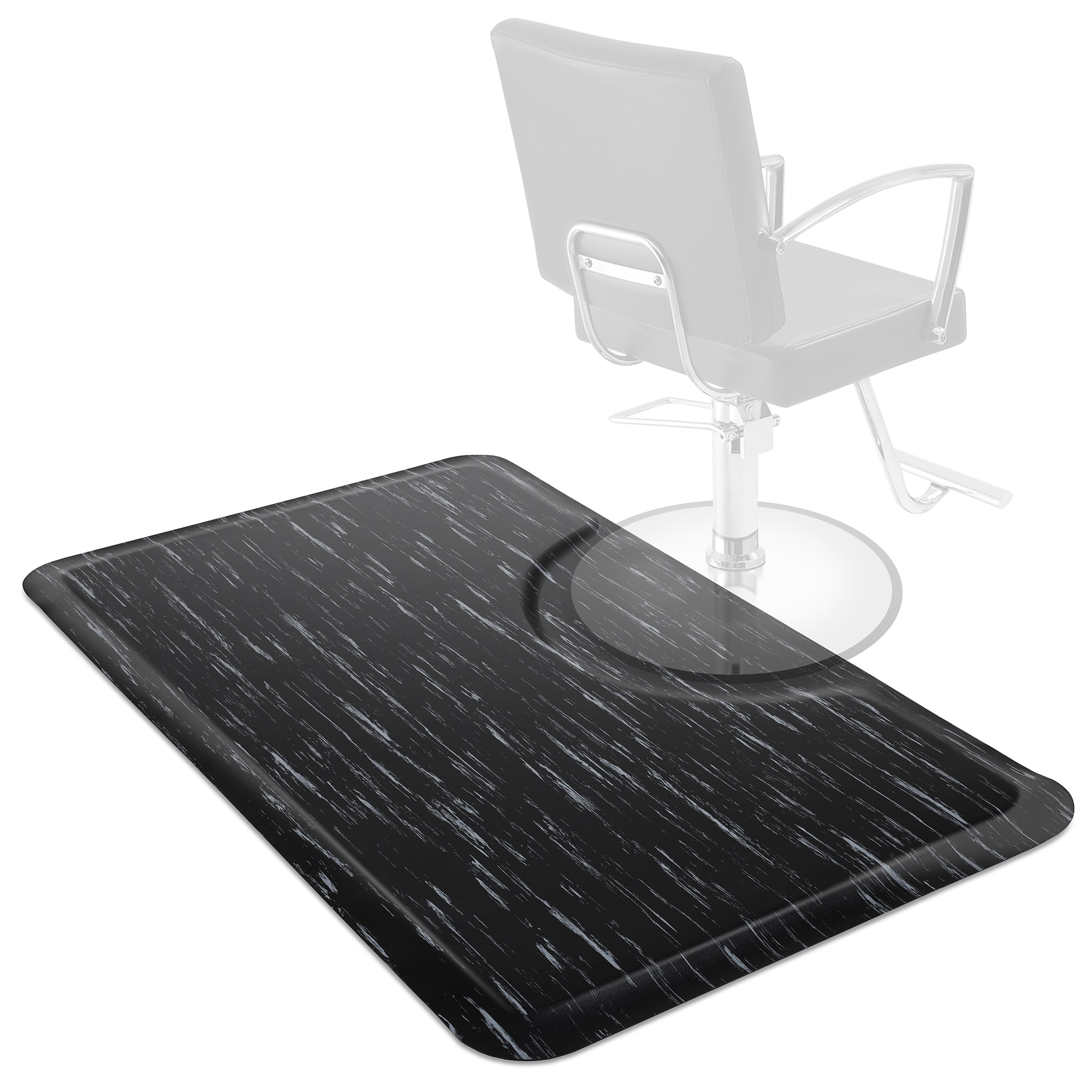Saloniture - 3 x 5-ft Salon and Barber Shop Chair Anti-Fatigue Floor Mat - Black