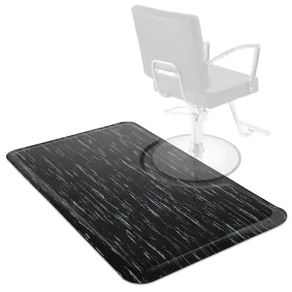 Front. Saloniture - 3 x 5-ft Salon and Barber Shop Chair Anti-Fatigue Floor Mat - Black.