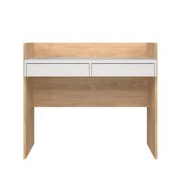 Tvilum - Wren Home Office Writing Desk with 2 Storage Drawers, Jackson Hickory/White - Brown