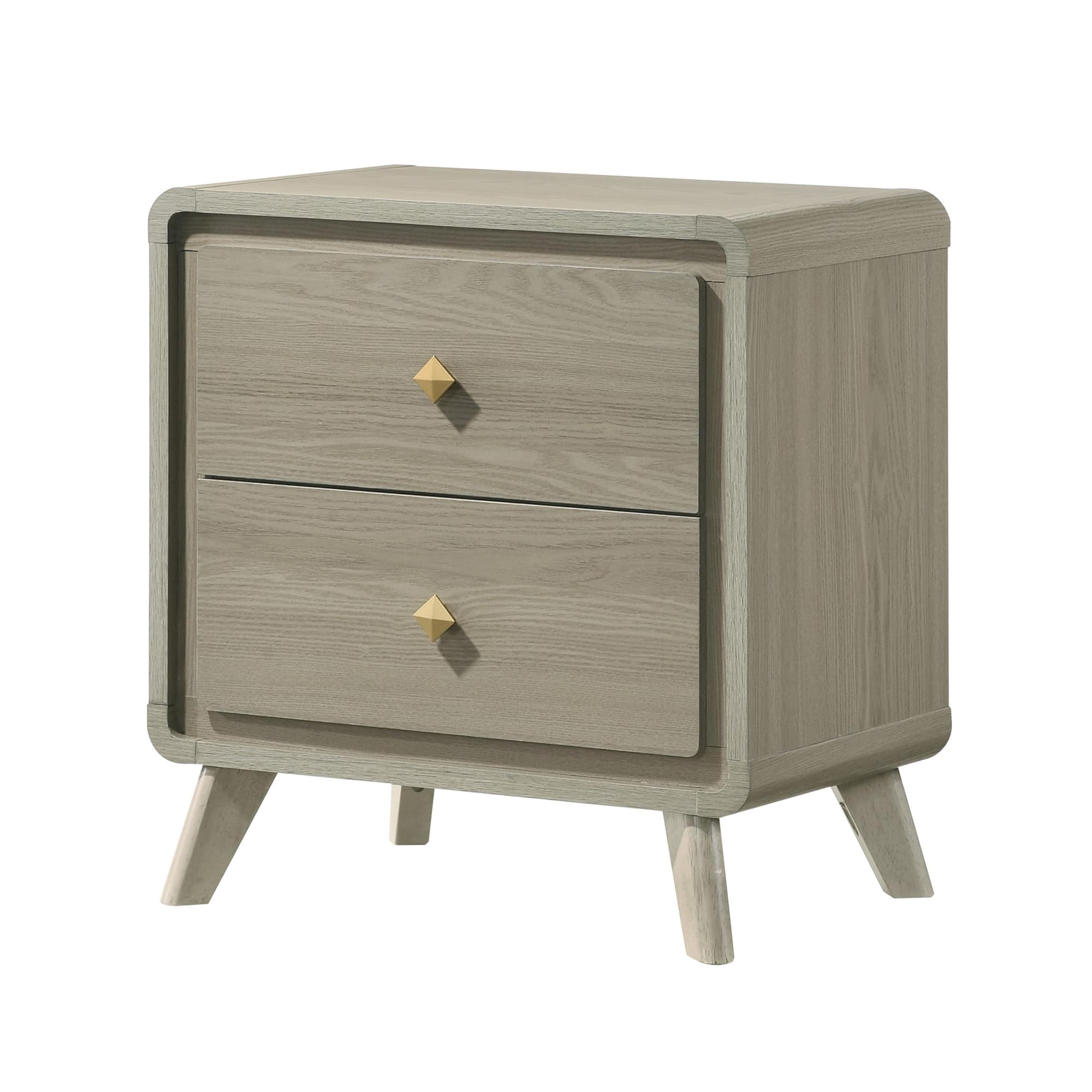 Vaczon - 25" Nightstand with Storage, 2-Drawer Bedside Table for Bedroom Easy Slide - Gray