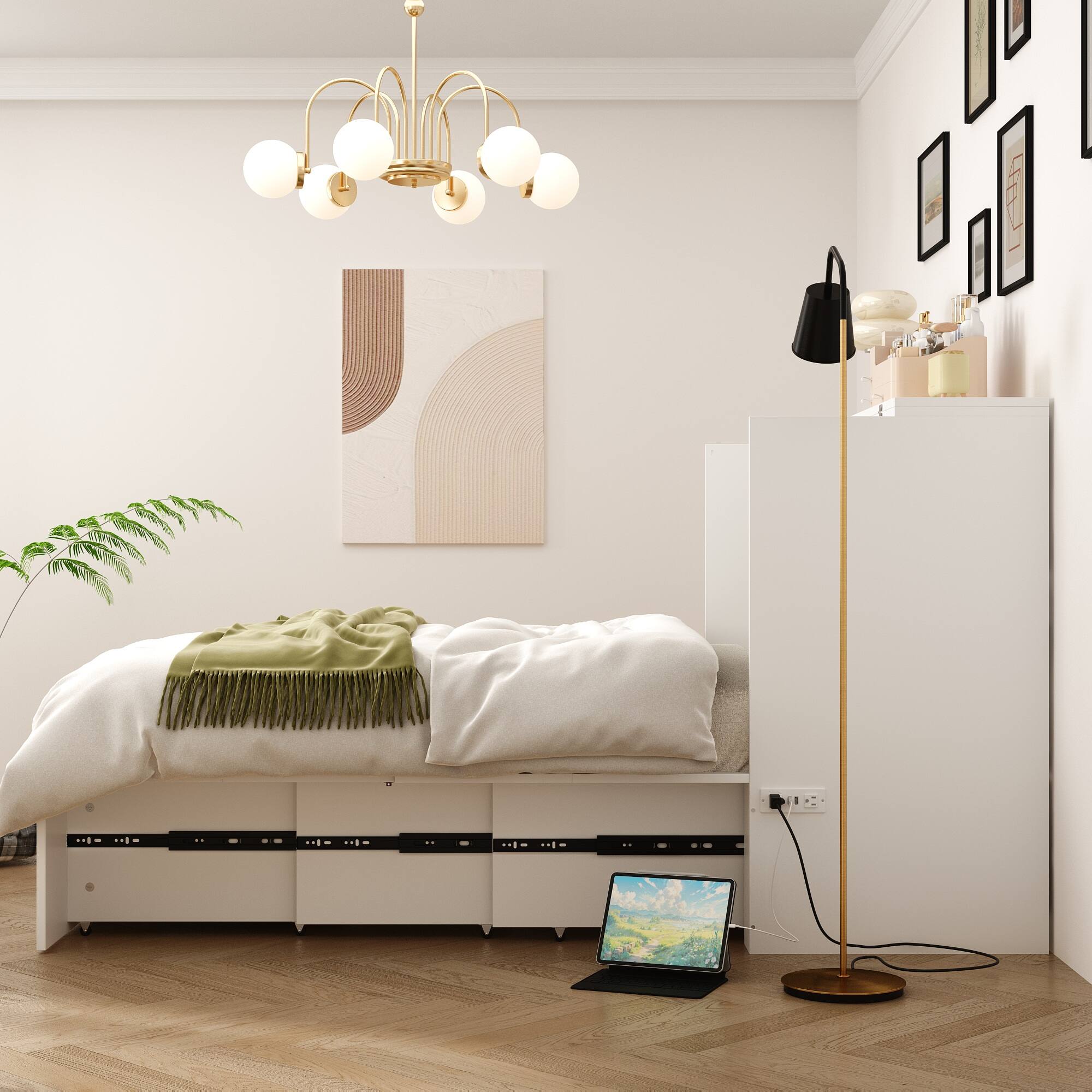 FUFU&GAGA Twin Size Space Saving Murphy Bed for Small Spaces