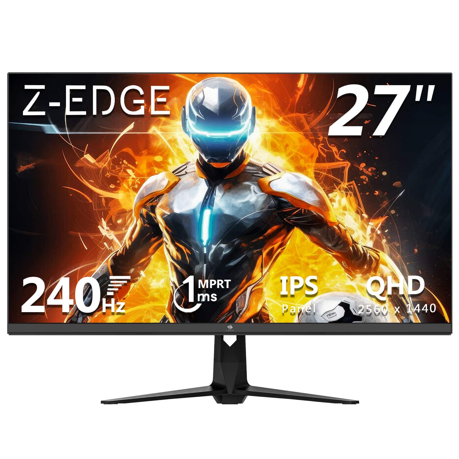 Z-Edge - 27" 2K QHD 2560 x 1440 240 Hz 1 ms Flat-Panel IPS Gaming Monitor, HDMI 2.0, DisplayPort 1.4 - Black
