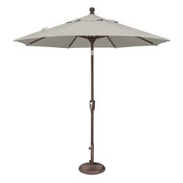 Mondawe - 7.5' Octagon Patio Umbrella Push Button Tilt Bronze Frame - Silver