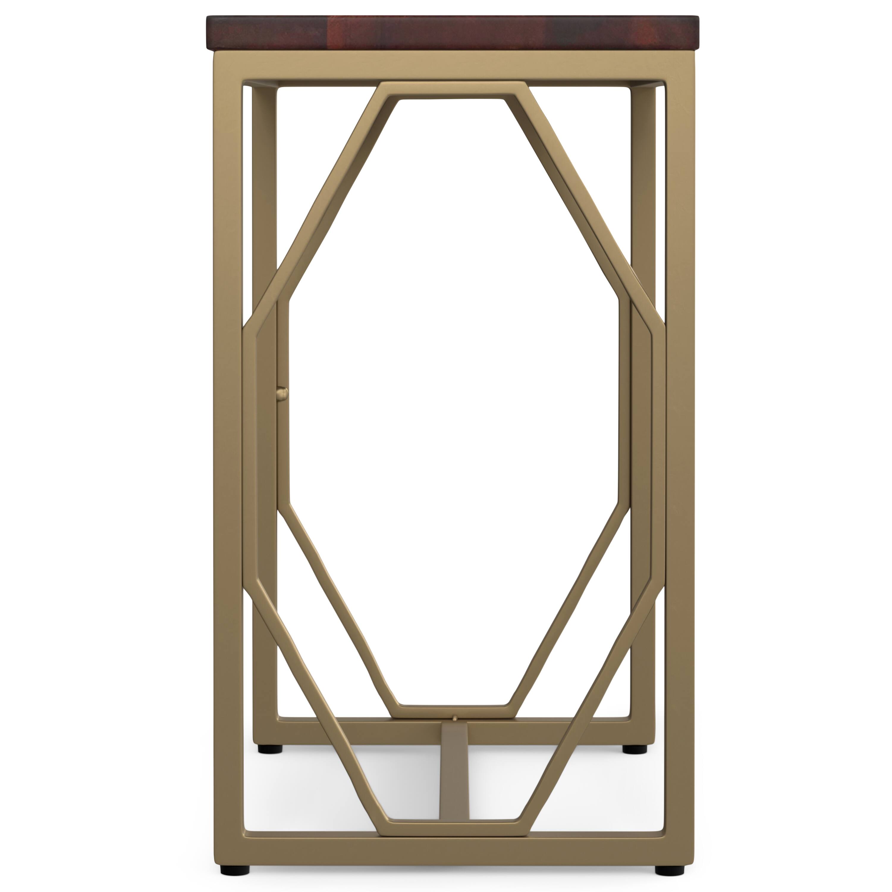 Alt View 1. Simpli Home - Selma Contemporary 20 inch Wide Metal and Wood Accent Side Table in Cognac - Cognac.