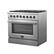Front. Forno Appliances - Galiano Alta Qualita 5.36 Cu. Ft. Freestanding Dual Fuel Range with Convection Oven - Silver.