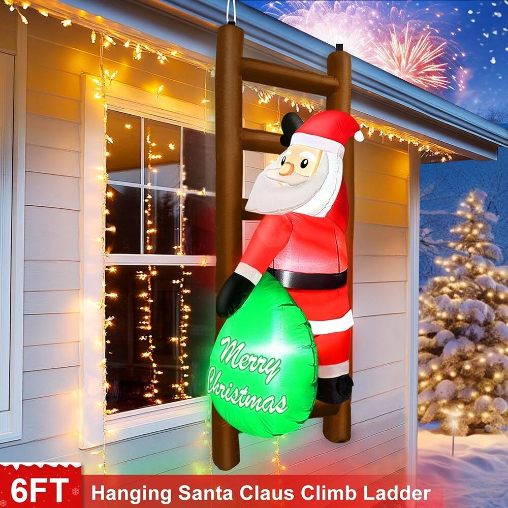 Merry Christmas  
6FT Hanging Santa Claus Climb Ladder