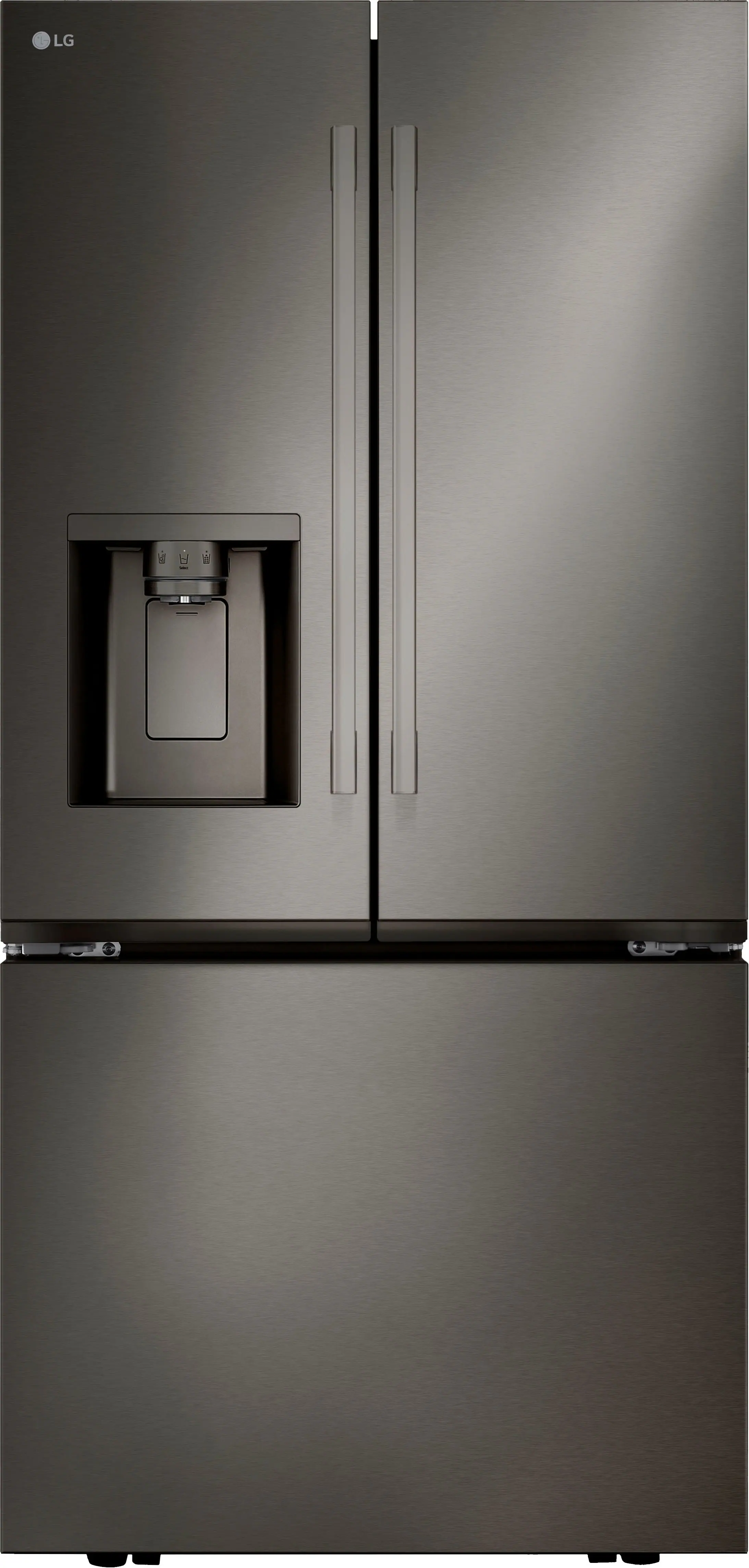 LG - Standard-Depth MAX 24.5 Cu. Ft. Smart French Door Refrigerator with Dual Ice - Black Stainless Steel