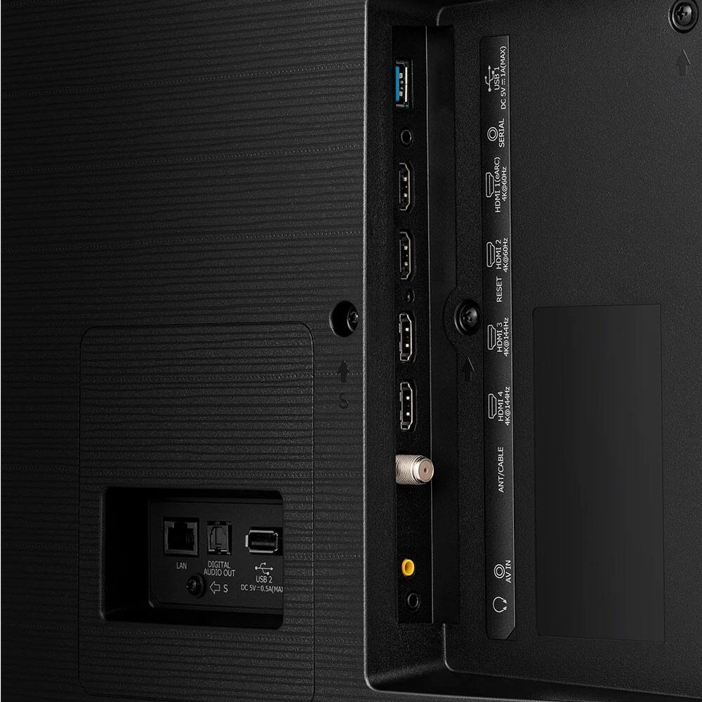 1. USB: 1A (MAX) DC SERIAL HDMI1 (C/ARC) 1 (eARC) 4K@60Hz HDMI2 4K@60Hz HDMI3 4K@60Hz HDMI4 4K@60Hz RESET HDMI4 4K@60Hz ANT/CABLE LAN DIGITAL AUDIO OUT USB 2 2.5A DC5-0.5A (MAX)

2. LAN DIGITAL AUDIO OUT USB 2 2.5A DC5-0.5A (MAX)